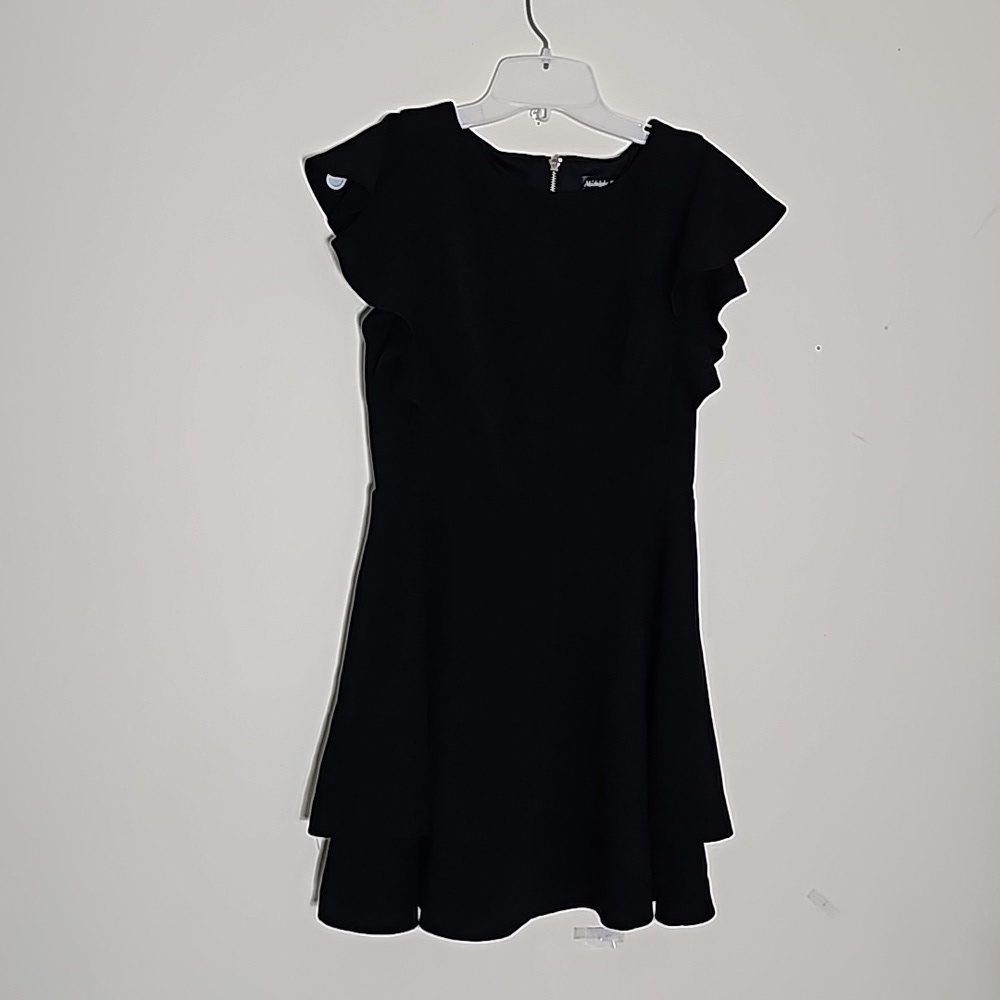 Midnight Doll Girl's Black Dress ruffle accent Size M